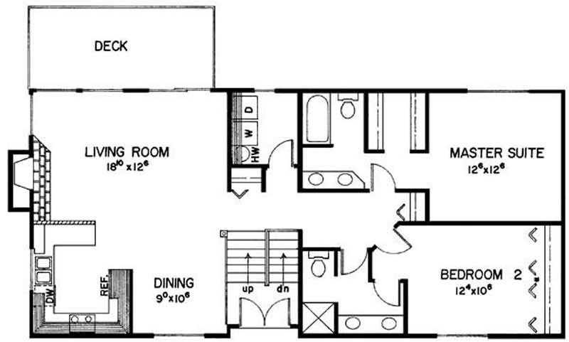 Floor Plan First Story of Traditional Plan #145-1570