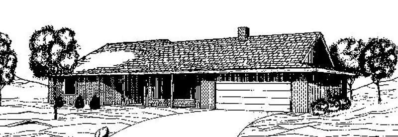 Front view of Ranch home (ThePlanCollection: House Plan #145-1572)
