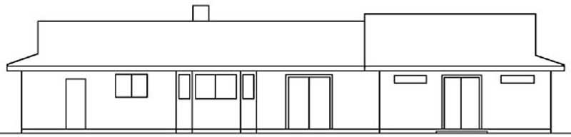 Home Plan Rear Elevation of this 2-Bedroom,1508 Sq Ft Plan -145-1572