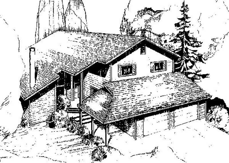 Front view of Contemporary home (ThePlanCollection: House Plan #145-1575)