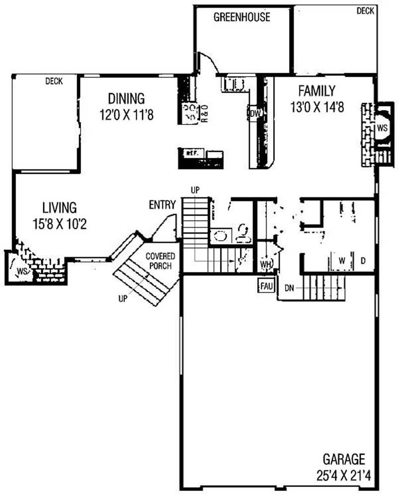 Floor Plan First Story of Contemporary Plan #145-1575