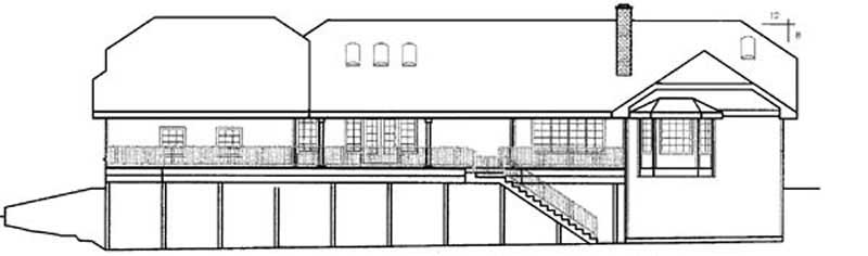 Home Plan Rear Elevation of this 3-Bedroom,2863 Sq Ft Plan -145-1578