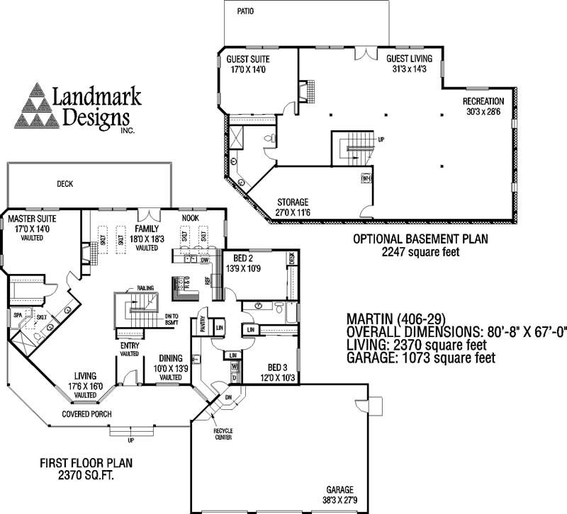 Floor Plan First Story of Country Plan #145-1580