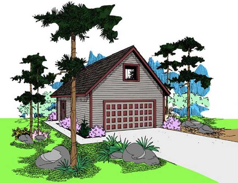 Front view of Garage home (ThePlanCollection: House Plan #145-1582)
