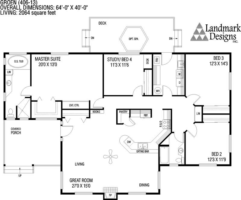 Floor Plan First Story of Country Plan #145-1586