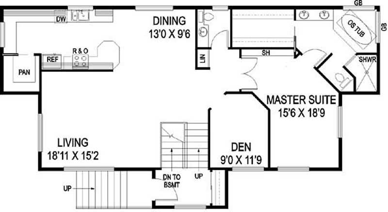 Floor Plan First Story of Contemporary Plan #145-1592