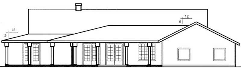 Home Plan Rear Elevation of this 3-Bedroom,3128 Sq Ft Plan -145-1597
