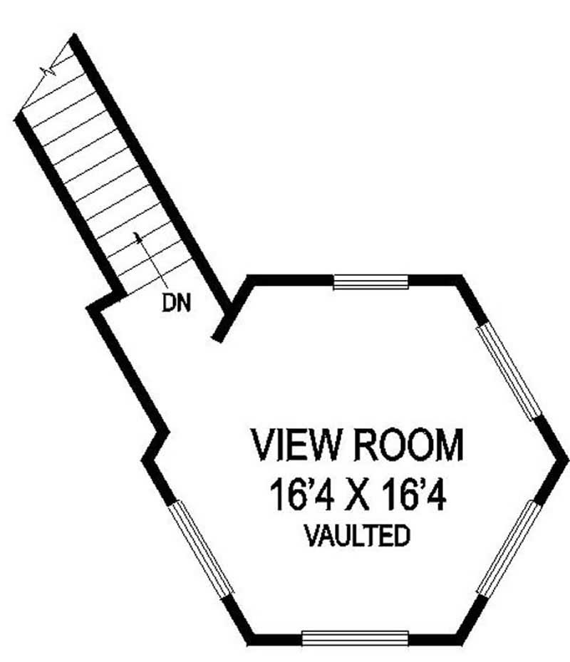 Floor Plan Second Story of Contemporary Plan #145-1599