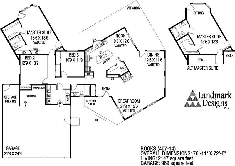 Floor Plan First Story of Country Plan #145-1602