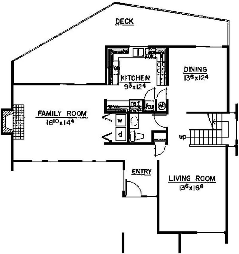 Floor Plan First Story of Contemporary Plan #145-1605
