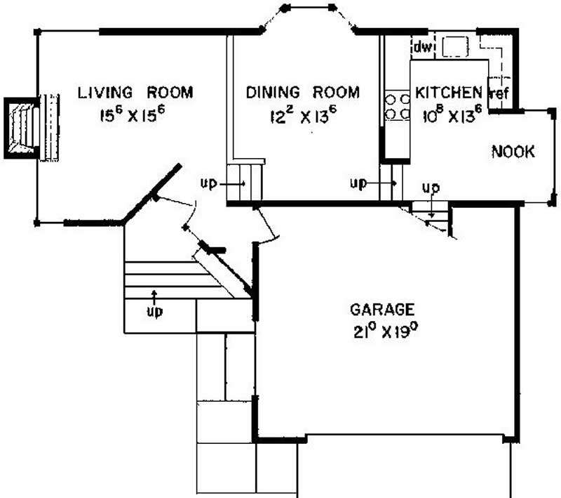 Floor Plan First Story of Contemporary Plan #145-1607