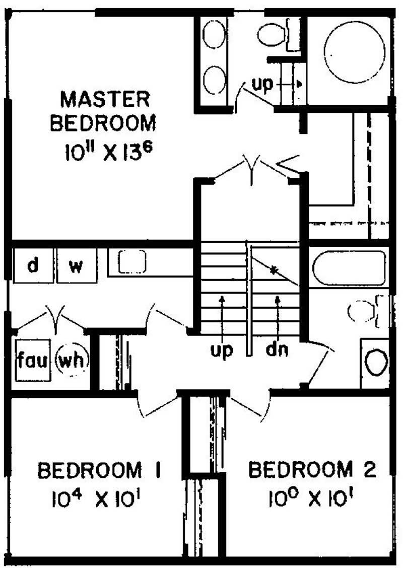 Floor Plan Second Story of Contemporary Plan #145-1607