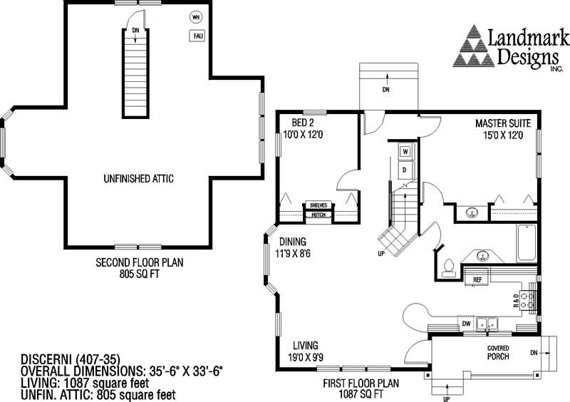 Floor Plan First Story of Craftsman Plan #145-1613