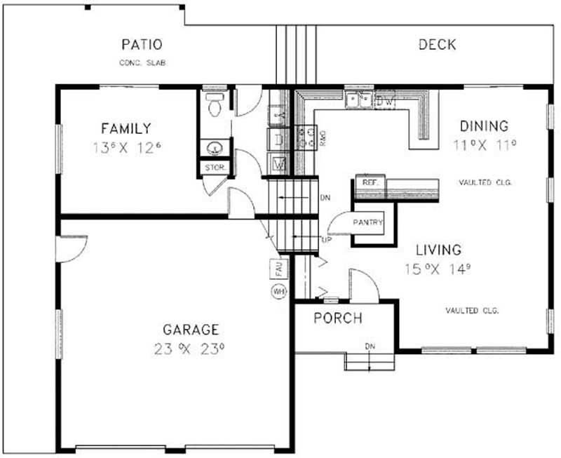 Floor Plan First Story of Contemporary Plan #145-1614