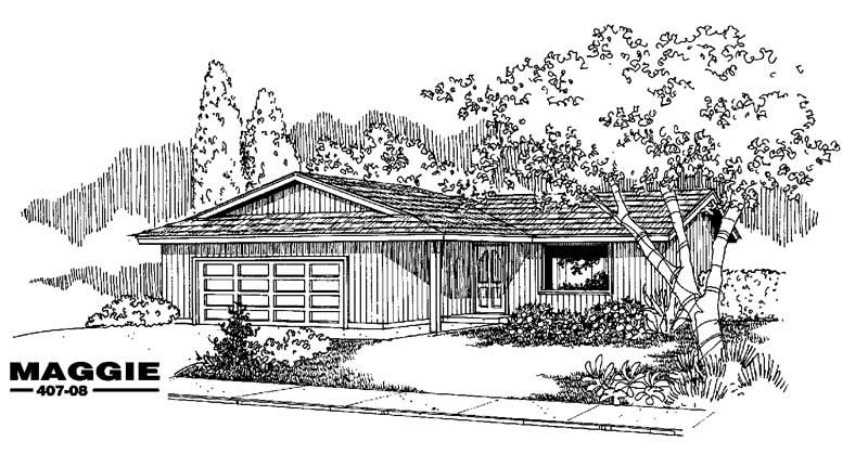 Front view of Country home (ThePlanCollection: House Plan #145-1622)