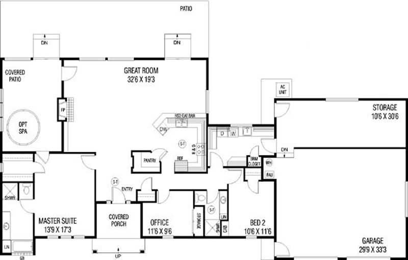 Floor Plan First Story of Plan #145-1625
