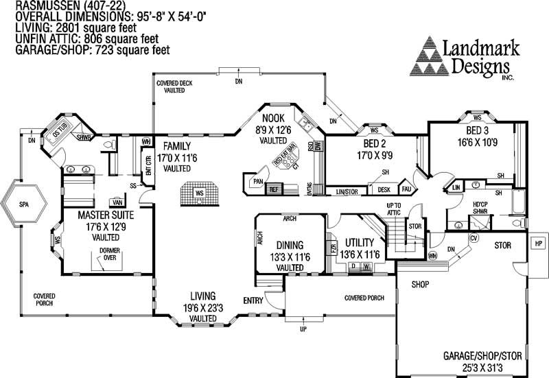 Floor Plan First Story of Country Plan #145-1627