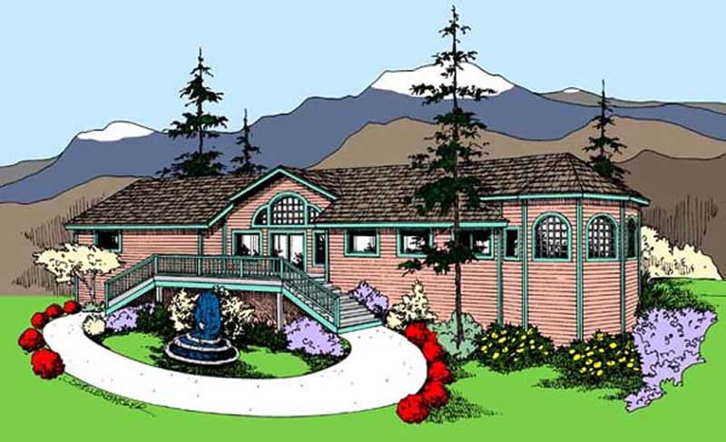 Front view of Contemporary home (ThePlanCollection: House Plan #145-1629)