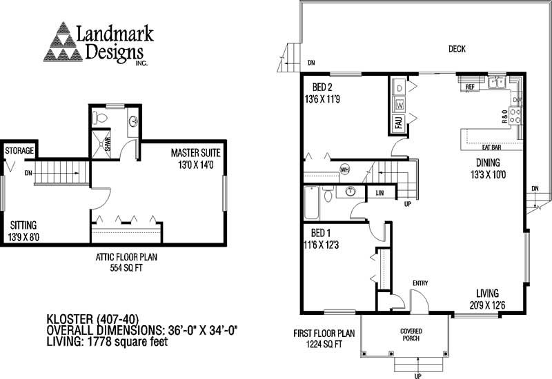 Floor Plan First Story of Plan #145-1635