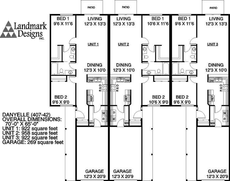 Floor Plan First Story of Multi-Unit Plan #145-1637