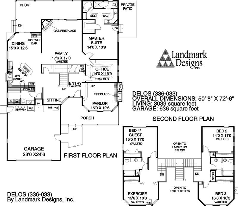 Floor Plan First Story of Ranch Plan #145-1638