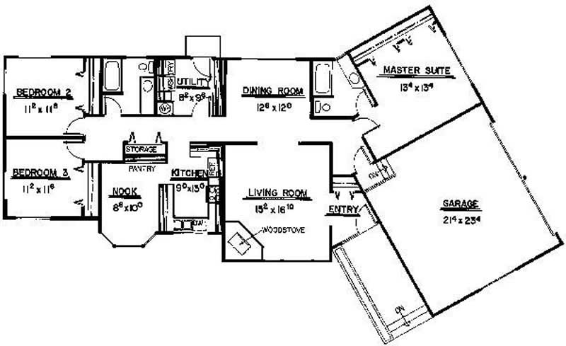 Floor Plan First Story of Contemporary Plan #145-1646