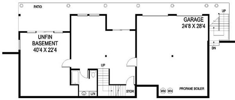 Floor Plan Basement of Ranch Plan #145-1661