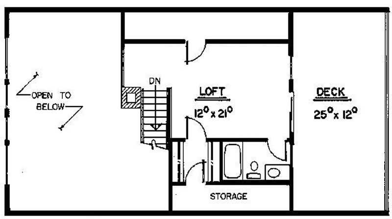 Floor Plan Second Story of Log Cabin Plan #145-1662