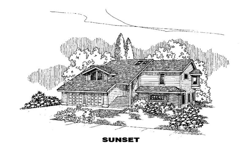 Front view of Country home (ThePlanCollection: House Plan #145-1664)