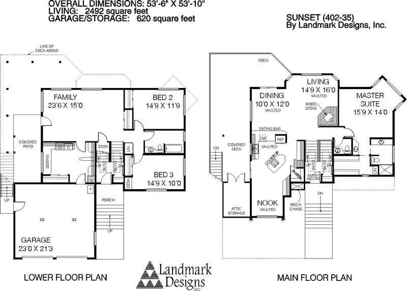Floor Plan First Story of Country Plan #145-1664