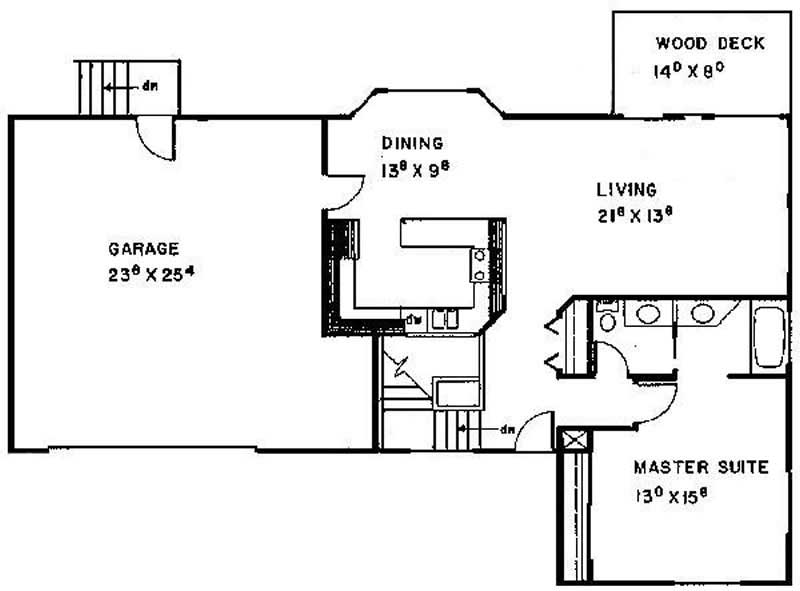 Floor Plan First Story of Contemporary Plan #145-1669