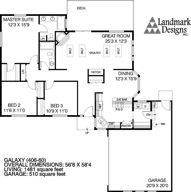 Floor Plan First Story of Contemporary Plan #145-1678