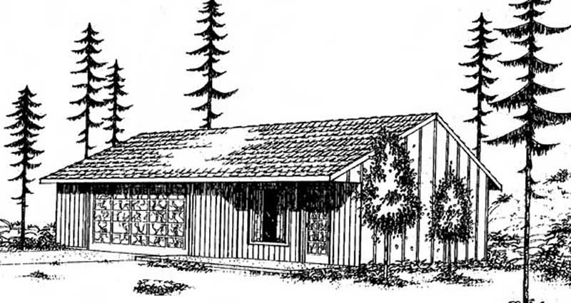 Front view of Garage w/Apartments home (ThePlanCollection: House Plan #145-1686)