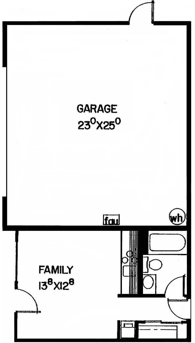 Floor Plan First Story of Garage Plan #145-1686