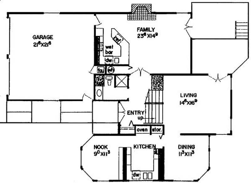 Floor Plan First Story of Contemporary Plan #145-1687
