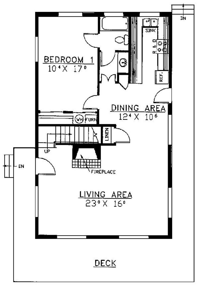 Floor Plan First Story of Farmhouse Plan #145-1688