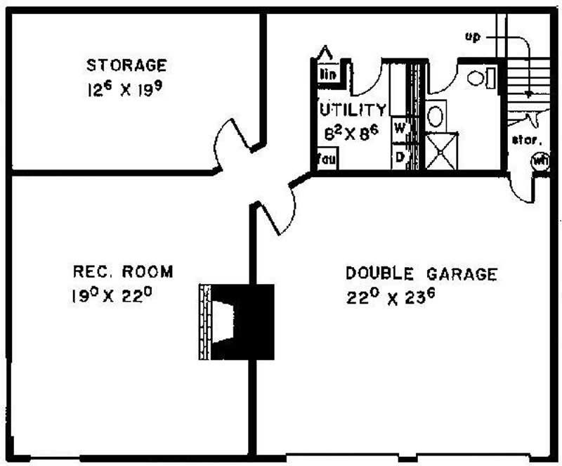 Floor Plan First Story of Farmhouse Plan #145-1690