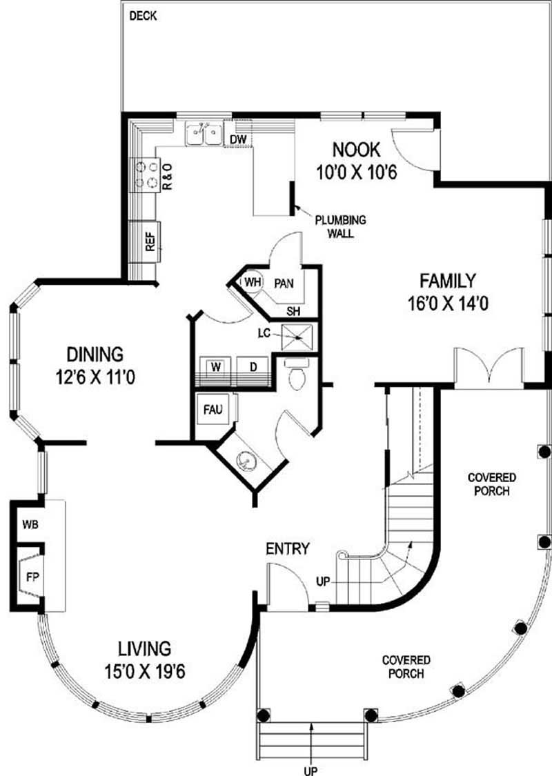 Floor Plan First Story of Victorian Plan #145-1692