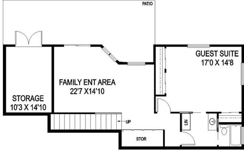 Floor Plan Second Story of Contemporary Plan #145-1695