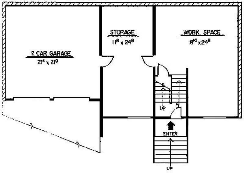 Floor Plan Third Story of Multi-Level Plan #145-1698