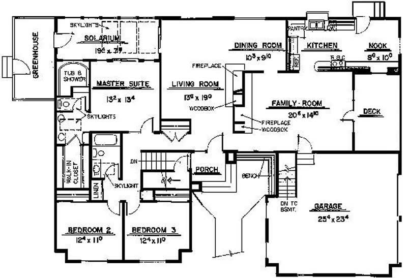 Floor Plan First Story of Ranch Plan #145-1699