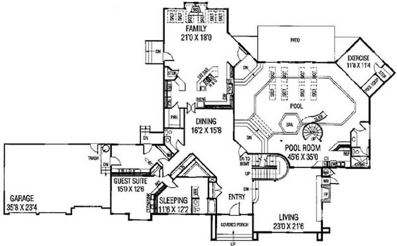 Floor Plan First Story of In-Law Suite Plan #145-1702