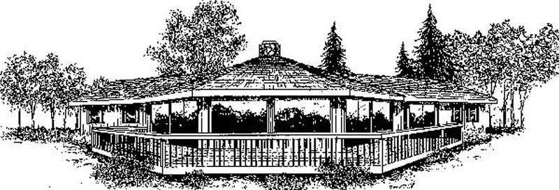Front view of Contemporary home (ThePlanCollection: House Plan #145-1704)