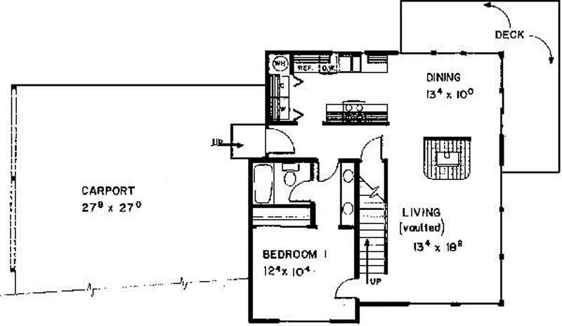 Floor Plan First Story of Contemporary Plan #145-1705