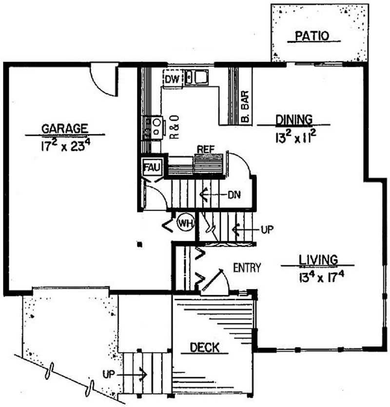 Floor Plan First Story of Contemporary Plan #145-1707