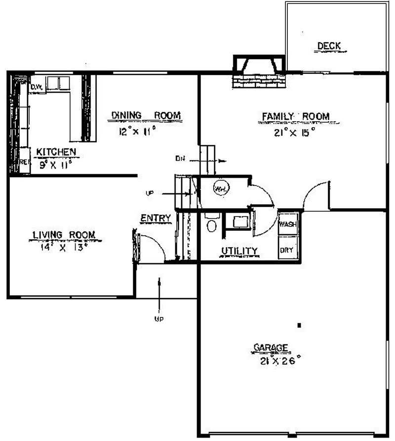 Floor Plan First Story of Small House Plans #145-1708