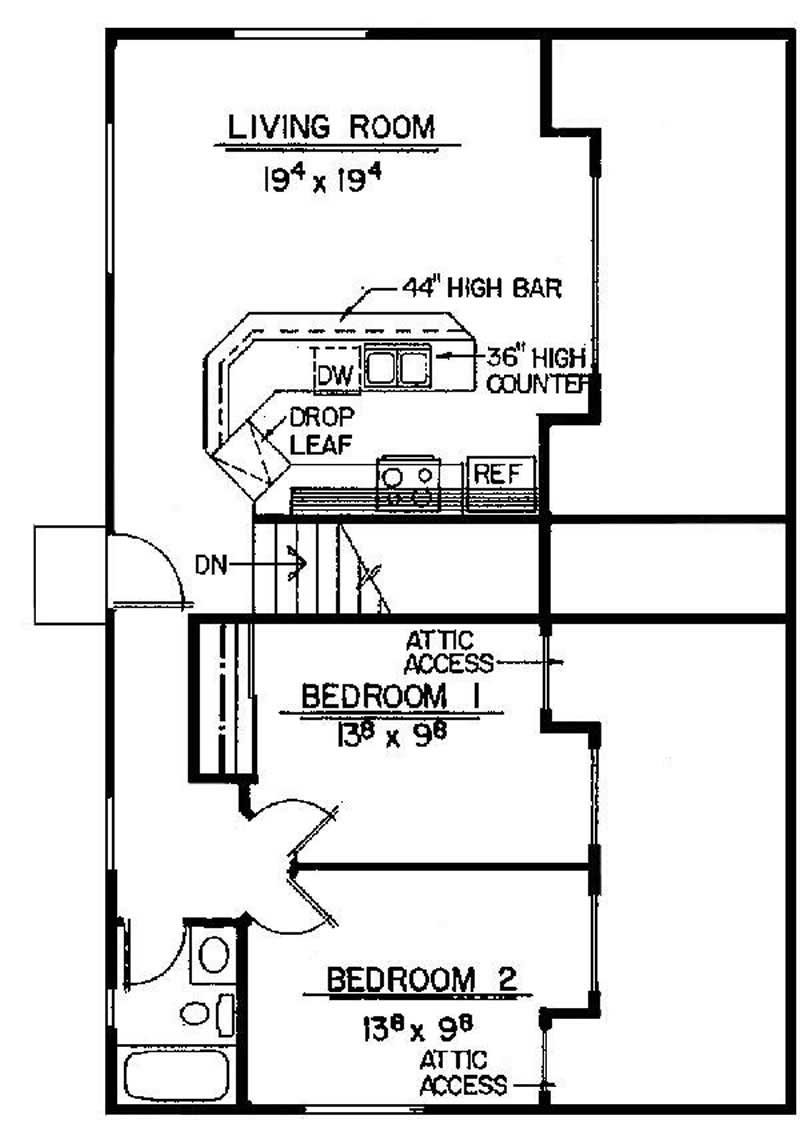 Floor Plan Second Story of Garage Plan #145-1709