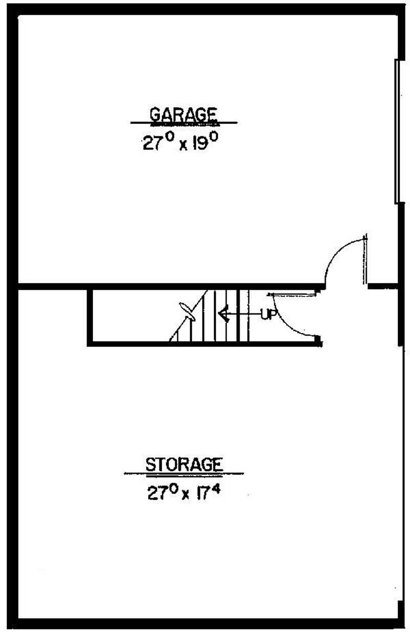 Floor Plan First Story of Garage Plan #145-1709