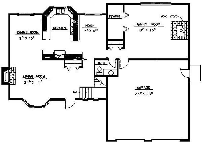 Floor Plan Second Story of Farmhouse Plan #145-1710