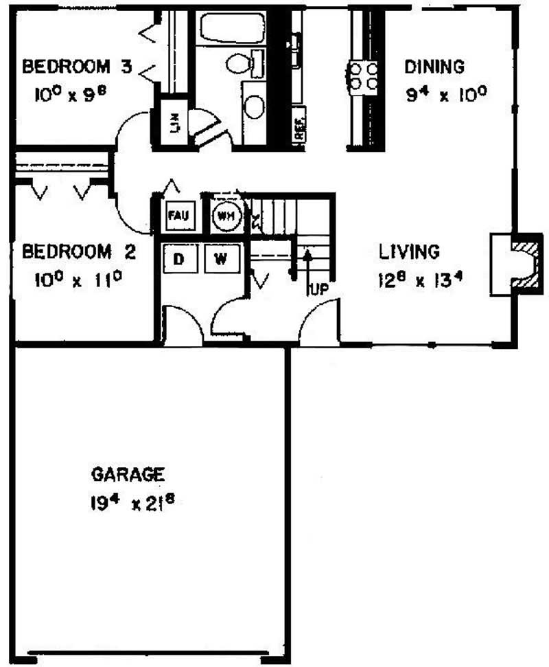 Floor Plan First Story of Ranch Plan #145-1713